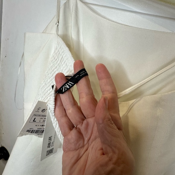 Zara White short mini dress size Large new with tags NWT size Large - Picture 13 of 14